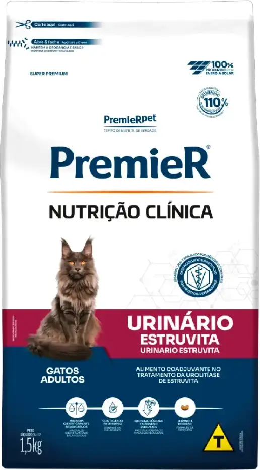 Premier Gato Nutrição Clinica Tratamento Urinario 1,5kg